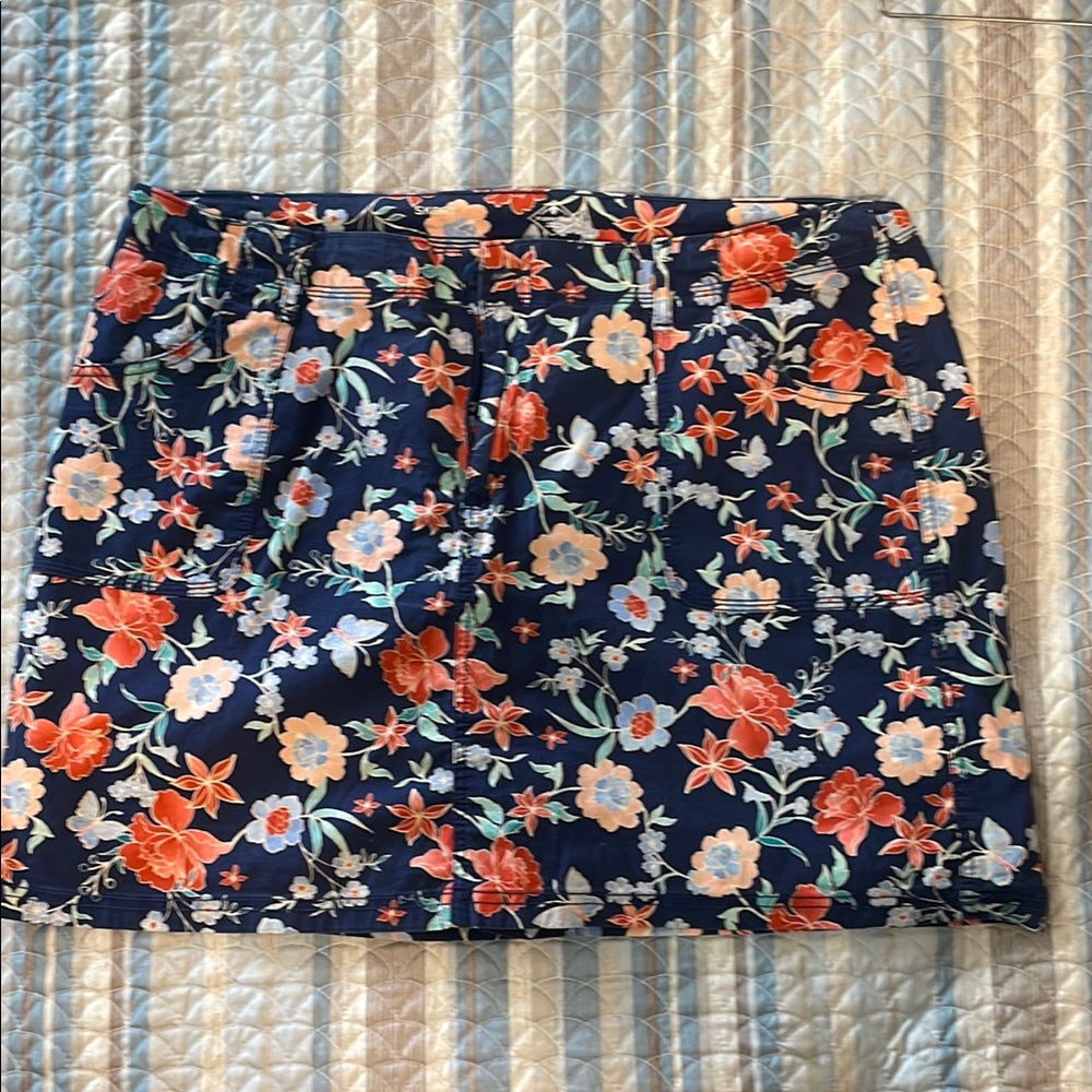 St John's Bay Orange and Blue Mini Pencil Skorts for Casual Wear